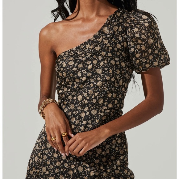 Santorini Floral One Shoulder Dress ASTR the Label Size Small - Picture 4 of 5